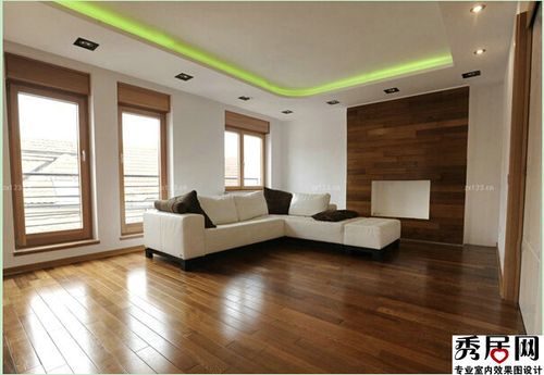 极简主义客厅棕色木地砖装修效果图