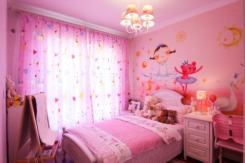 果然是小公主的房子满眼的粉色无论床面窗帘还是墙面都充满了