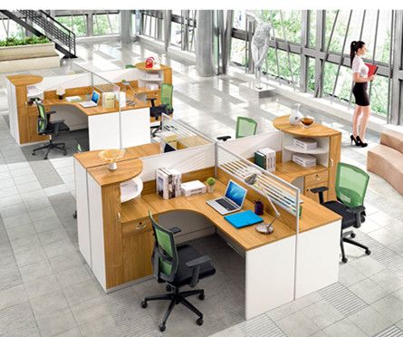 欧漫职员桌简约现代员工桌办公室卡座组合品质双人位职员四人屏风