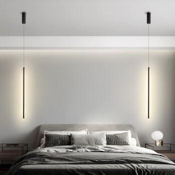 卧室床头吊灯北欧简约现代床头吊线灯led长条吊灯创意氛围灯具加长版