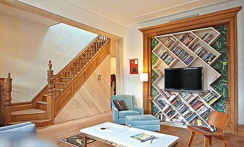 史上最全的30个客厅书架装修效果图集