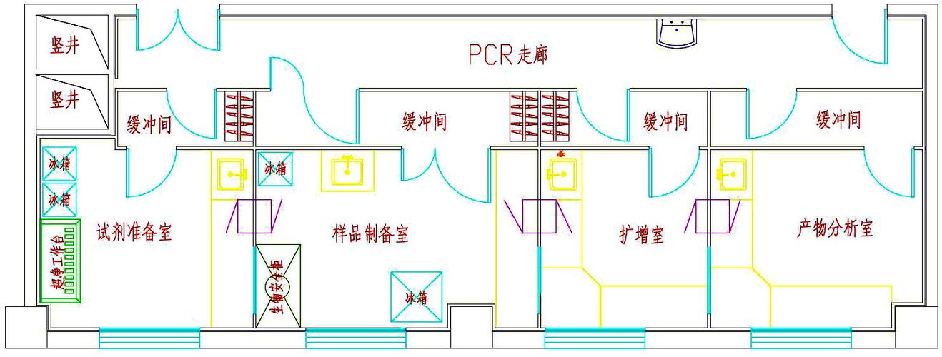 pcr实验室平面布置图