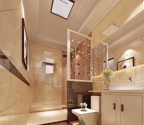 时尚现代卫生间淋浴房隔断墙装修效果图