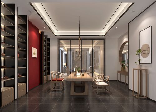 新中式风格1300平米别墅茶室装修效果图