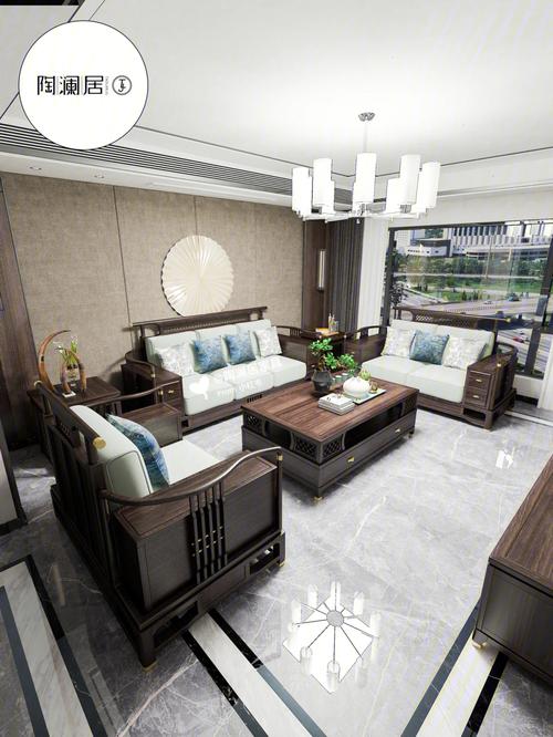 完美融入现代社会的新中式轻奢客厅沙发