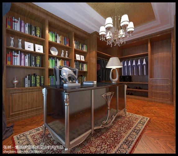 精美110平米欧式别墅书房设计效果图功能区欧式豪华功能区设计图片