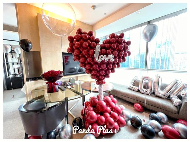 广州文华东方酒店情人节房间气球布置