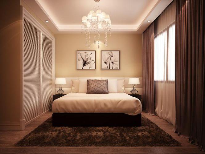 现代简约三居室卧室灯具装修图片效果图