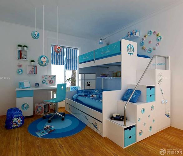 经典儿童房小房间高低床装饰效果图大全