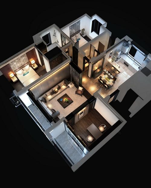 新中式3d家装效果图