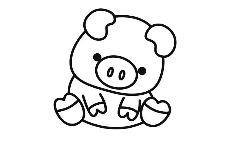 水彩迷为您推荐小猪简笔画的画法小猪简笔画绘画简单