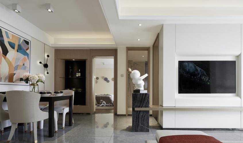 南京装修设计世纪花源168平方米四居现代简约风格室内家装案例效果图