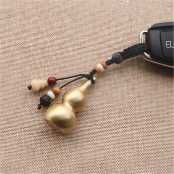 创意手工汽车钥匙挂件黄铜葫芦平安招财钥匙扣创意挂饰男女款饰品礼品
