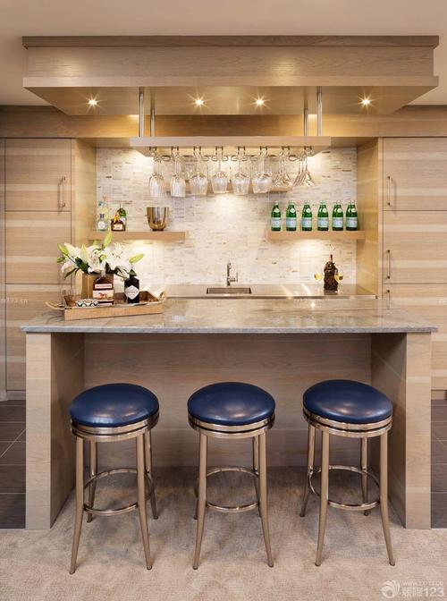 家庭小酒吧石材吧台装修效果图片2020