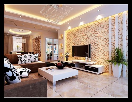 电视背景墙是整个家居装修的核心区域最能彰显客厅的格调.