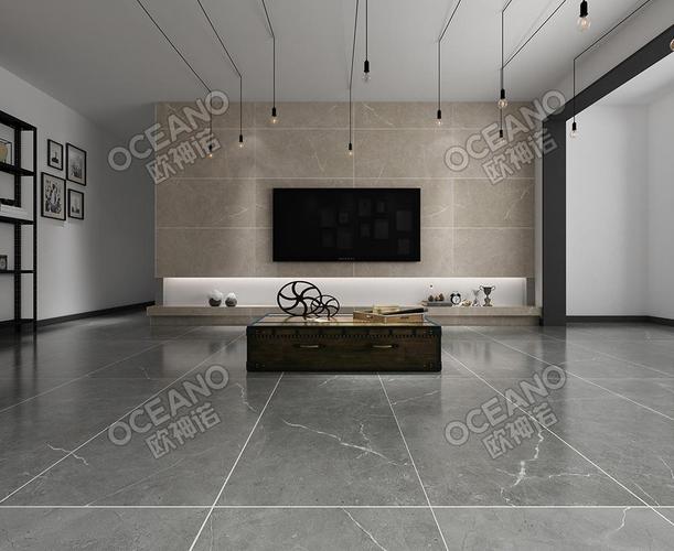 现代客厅水泥砖效果图
