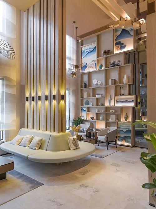 新中式轻奢高端雅致别墅会所室内空间设计