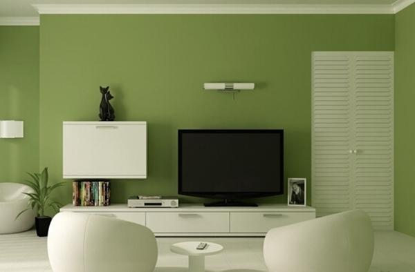 客厅电视背景墙之绿色