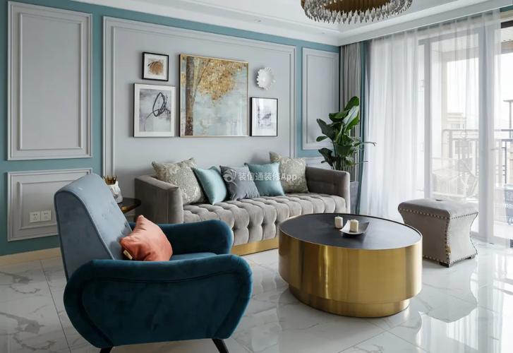 现代轻奢风格客厅沙发背景墙装饰图片装信通网效果图