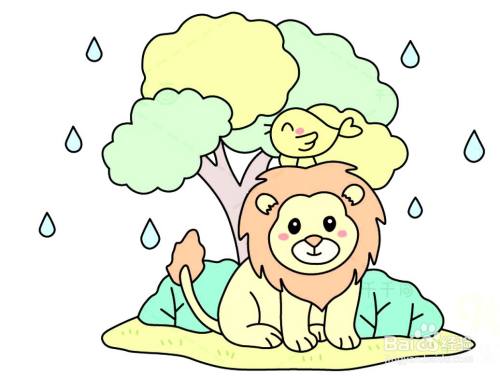 简笔画怎么画下雨天的动物们