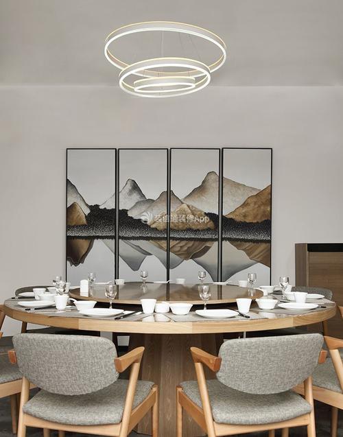 北京现代简约餐厅包间背景墙装饰装修图装信通网效果图