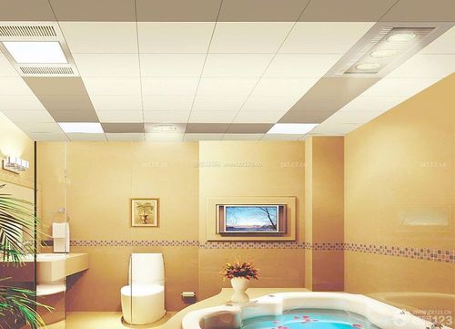 简欧风格整体浴室铝扣天花板样板房装信通网效果图