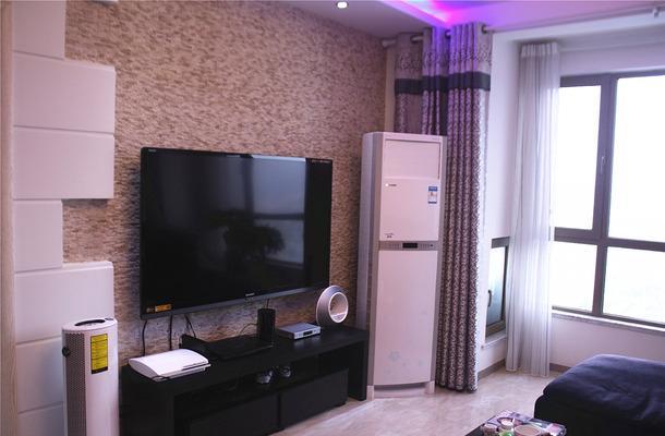 客厅简约电视背景墙电视组合柜电视墙空调什么的装修效果图