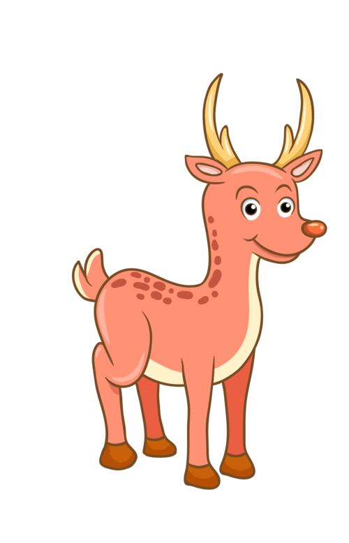 卡通手绘可爱小动物小鹿英文字母