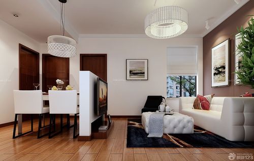 现代小客厅电视墙造型装修样板间40平方房子装信通网效果图