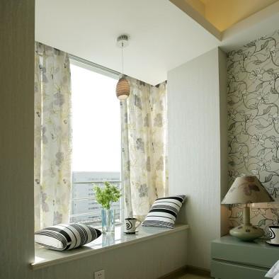 现代卧室飘窗窗台装修效果图