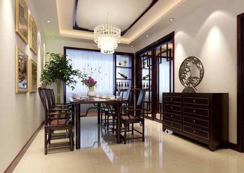 简中式客厅餐厅装饰装修效果图片