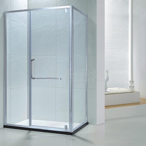 厂家直销l形平开门式简易淋浴房卫生间干湿分离玻璃隔断门