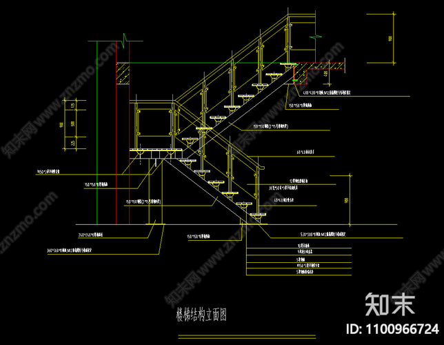 六个钢结构楼梯节点施工图下载