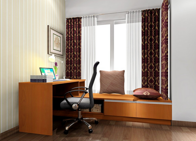 卧室飘窗设计效果图卧室飘窗改书桌新居网