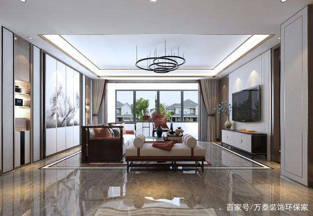 济南杨柳春风160平新中式风格装修设计效果图