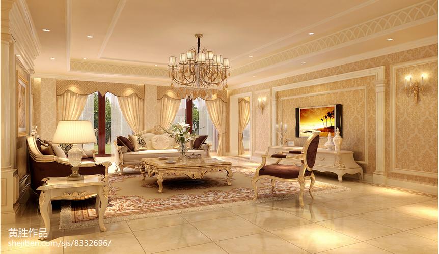 精选面积134平别墅客厅简欧装修设计效果图片客厅欧式豪华客厅设计