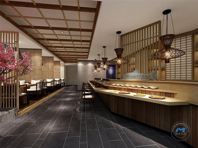 日韩料理餐厅装修设计取菜区效果图