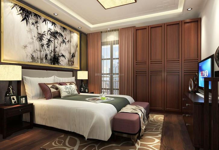 中式家居卧室装修设计图片装信通网效果图