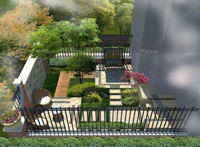 现代住宅庭院景观设计su模型含效果图原创