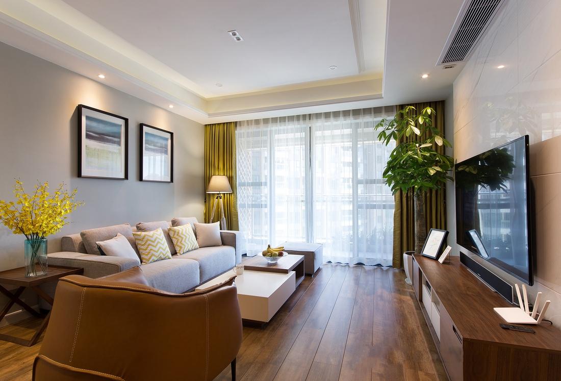 客厅图片来自上海缘环装饰设计在125现代简约温馨舒适的分享