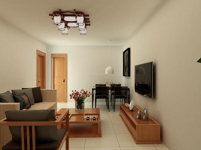 现代中式简约风格小户型客厅家装设计装信通网效果图