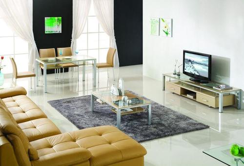 原木色简约客厅四居室客厅简约玻璃电视柜效果图设计