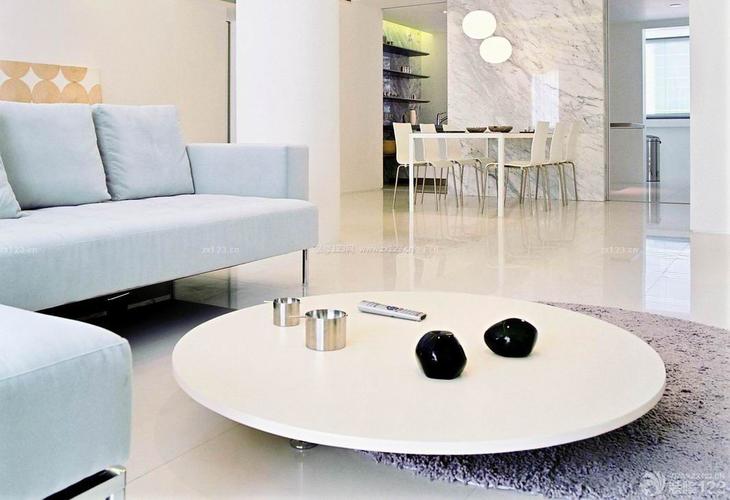 最新70平小户型客厅白色茶几装修效果图片