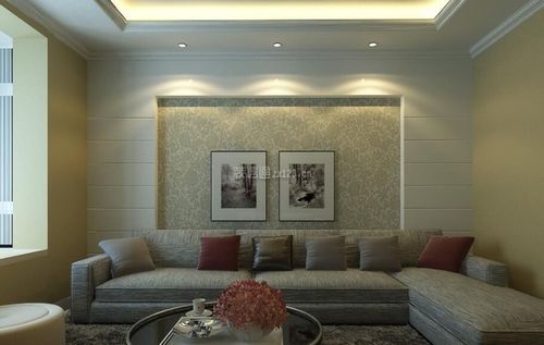 住宅跃层客厅沙发背景墙装饰画装修设计图装信通网效果图