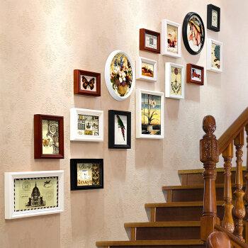 欧式楼梯照片墙创意楼道挂墙相框组合相片墙结婚礼物