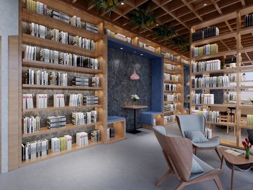 东木装修设计室内设计公装效果图设计书吧书店设计特色书咖