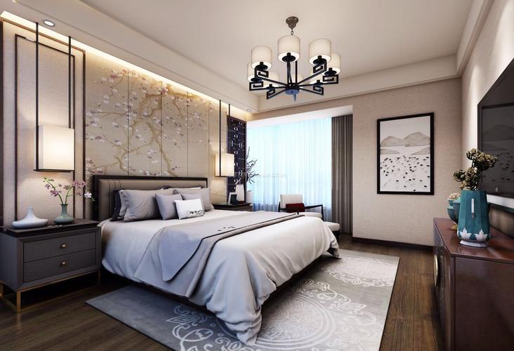 新中式卧室床头灯装修效果图大全2022图片
