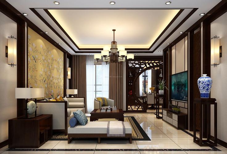 新中式客厅装修设计图片2022装信通网效果图