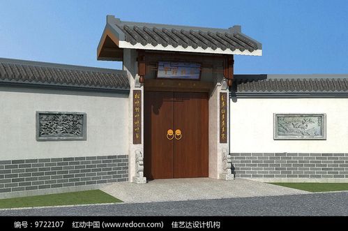中式庭院大门3d模型