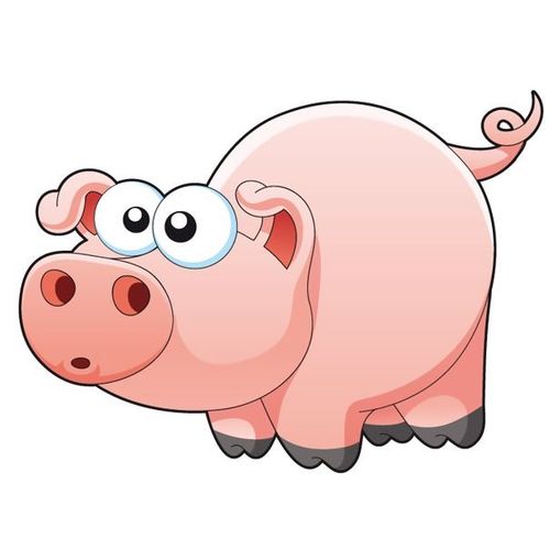印花矢量图童装卡通动物动物猪免费素材